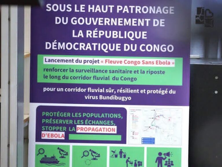 « Fleuve Sans Ebola » : la RDC renforce sa ligne de défense sanitaire entre Kisangani et Kinshasa